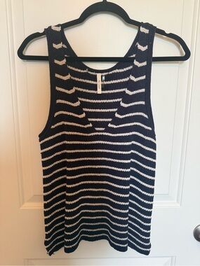 BE COOL Striped Knit Tank - Black & White